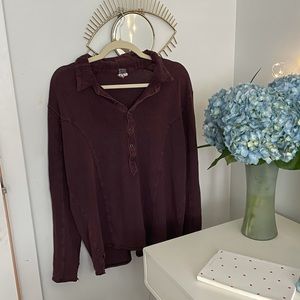 Dark purple free people Henley